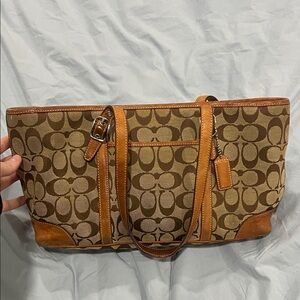 Brown Patterned Over The Shoulder Every Day Coach Bag